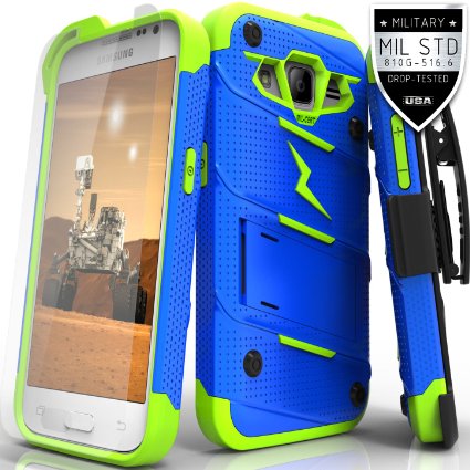 Zizo Cell Phone Case for Samsung Galaxy Prevail LTE G360 - Retail Packaging - BlueNeon Green