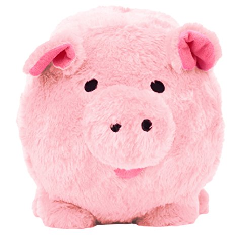 Oversized Pink Plush Piggy Bank