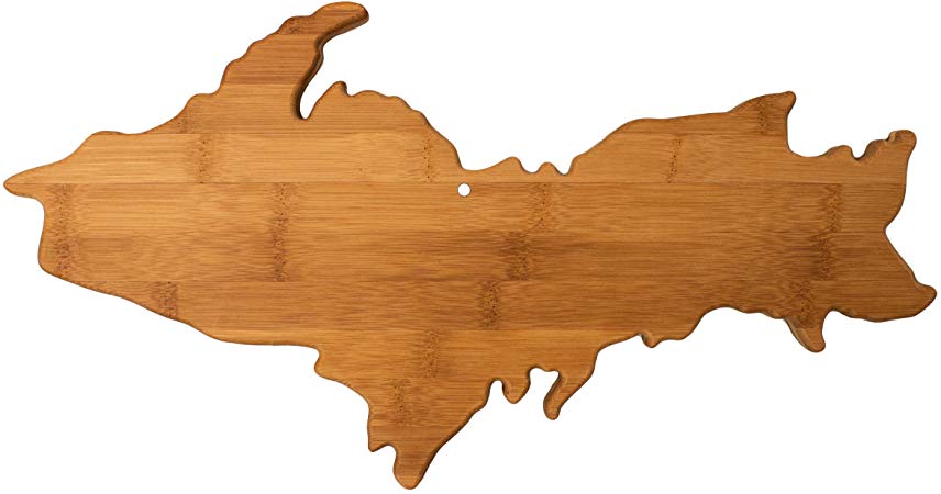 Totally Bamboo 20-8009UP Upper Peninsula Shaped Bamboo Serving & Cutting Board, Michigan