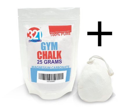 25 Gram ( 0.88 oz ) Bag of Loose Gym Chalk , and 65g Chalk Ball Combo