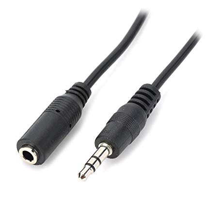 HTTX 3.5mm Male to Female Extension Slim Thin Auxiliary Audio Stereo Extension Cable Cord for Headphones (3 Feet, 2-Pack)