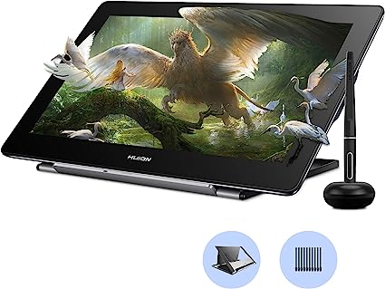 HUION Kamvas Pro 16(4K) UHD Graphic Tablet with Screen, 15.6-inch Monitor Full-Laminated Anti-Glare, Tilt Function 8192 Battery-Free Stylus PW517 for PC, Mac, Android