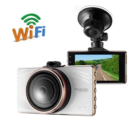 Dash Cam Slim P-JING AUTO Wi-Fi Car Camera，Car DVR Night Vision，WDR，Full HD 1080P 170°Wide Angle Dashboard Camera，G-sensor Motion Detection AUTO Recording with 16GB TF Card