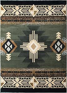 Flash Furniture Mohave Traditional Southwestern Style Area Rug - Rustic Sage Accent Rug - 8' x 10' - Olefin Fibers with Jute Backing