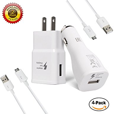 MBLAI Fast Charge Adaptive Fast Charger Kit for Samsung Galaxy S7/S7 Edge/S6/Note5/4 /S3,MBLAI USB 2.0 Fast Charging Kit True Digital Adaptive Fast Charging (S7 Fast Charger Set)