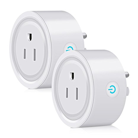 WiFi Smart Plug 2 Pack caloics Mini Wireless Plug Outlet Remote Voice Control Intelligent Socket with Timing Function Home Smart Switch Plug Works with Alexa from Anywhere Anytime (2-Pack)