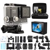 GeekPro 20-Inch WIFI HD 1080P 12MP Sports Camera Bundle with Bag Waterproof Housing and Accessories Black17 Items