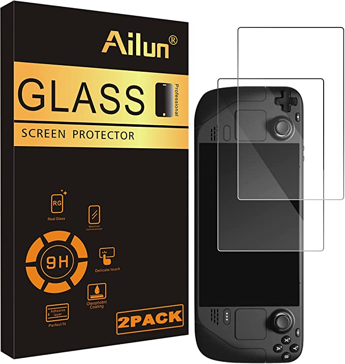 Ailun Screen Protector Compatible with Steam Deck (7inch) 2021 (2 Pack) Tempered Glass Case Friendly [9H Hardness]