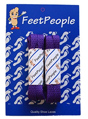 FeetPeople Flat Laces For Boots And Shoes, Multiple Colors, 1 or 2 Pair Packs