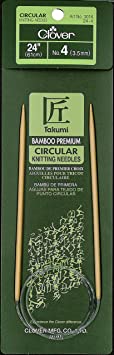 Clover Takumi Bamboo Circular 24-Inch Knitting Needles, Size 4