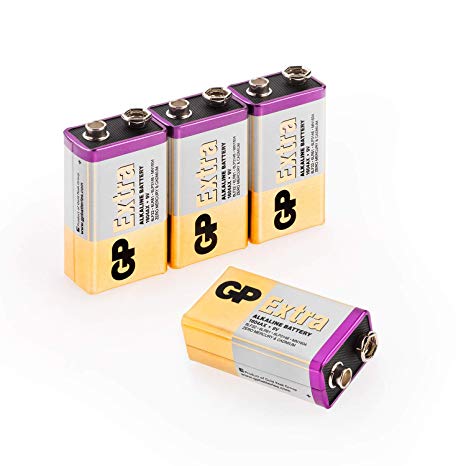 Batteries 9 Volt (9V) Pack of 4 PP3 – MN1604 – 6LR61 – 6LF22 by GP Batteries 9V Extra Alkaline Batteries ideal for: Toys/Remote controls/Radio’s/Smoke Detectors