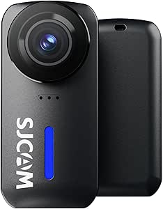 SJCAM C110  Piccola fotocamera portatile da tasca, 4 K30 fps, fotocamera subacquea 98 ft, impermeabile, a 6 assi, stabilizzazione dell'immagine per moto, 20 MP, WiFi, super leggera, 79 g