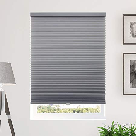 Chicology Cordless Cellular Shades Privacy Single Cell Window Blind, 54" W X 64" H, Morning Pebble (Privacy and Light Filtering)