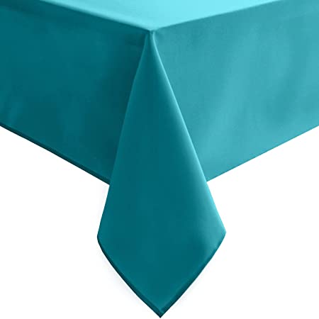 Hiasan Turquoise Square Tablecloth - Water Resistant and Spillproof Dining Room Washable Fabric Table Cloth for Dining Room, Polyester, 54 x 54 Inch