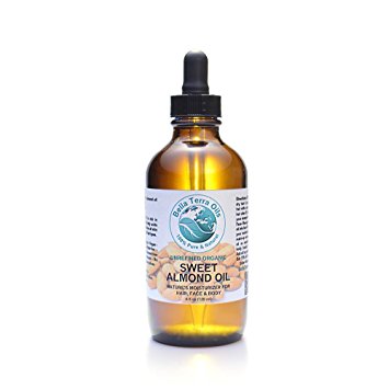 SALE! Sweet Almond Oil 4 oz 100% Pure Cold-pressed Unrefined Organic - Bella Terra Oils - New Product here on Amazon, give us a try! 100% Satifaction Guaranteed!