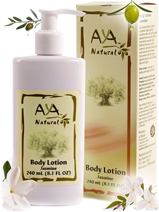 Jasmine Body Lotion for Dry Skin - Natural Vegan Olive Oil Itchy Skin Moisturizing Cream 8.1 oz - Olive, Jojoba, Avocado & Almond Oils Blend