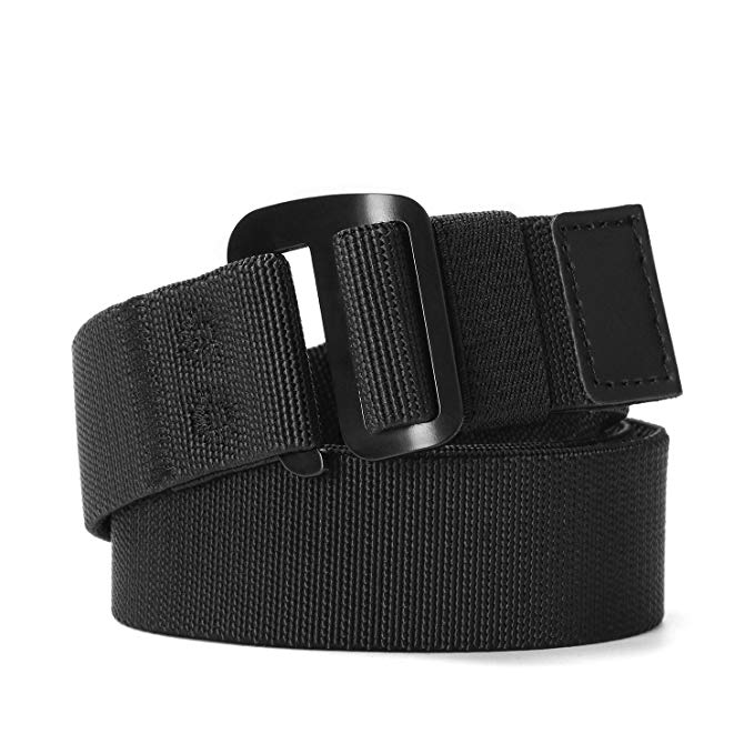 Men's Elastic Stretch Nylon web Jeans Belt Outdoor Casual Belt with Solid Adjustable Buckle By JASGOOD