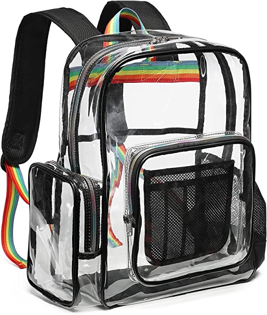 Clear Backpack, Cambond Heavy Duty Transparent Backpacks for Adults Reinforced Straps See-Through Bag for School Work Travel