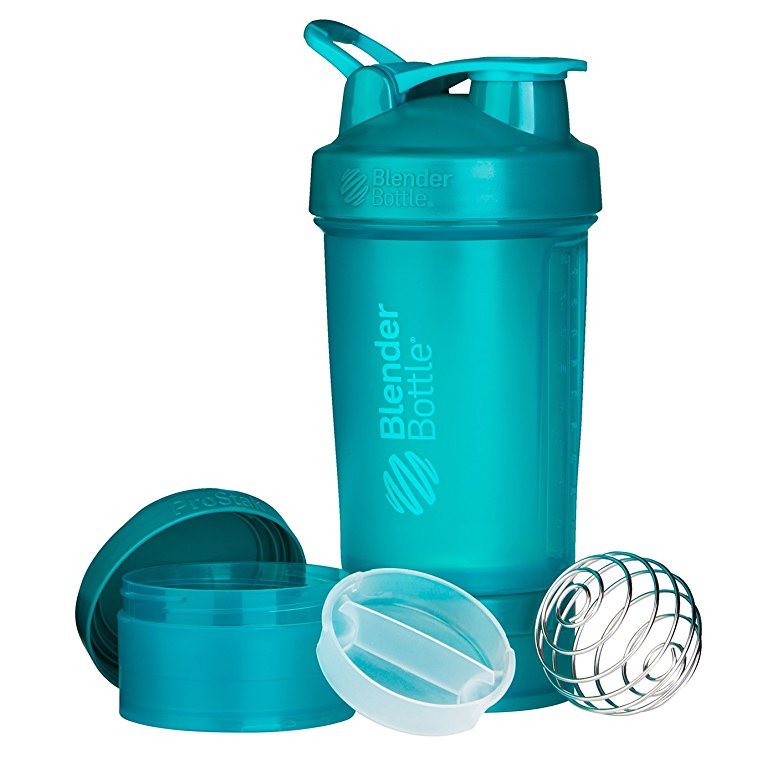 BlenderBottle ProStak System with 22-Ounce Bottle and Twist n' Lock Storage, Teal