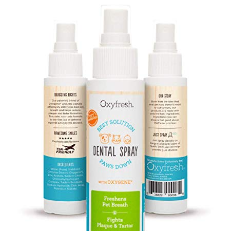 Best Solution Pet Dental Spray - 3oz: Finally A Way to Eliminate Bad Dog & Cat Breath. A Must-Have, Safe Formula to Clean Teeth & Gums Without Brushing! Vet Recommended.