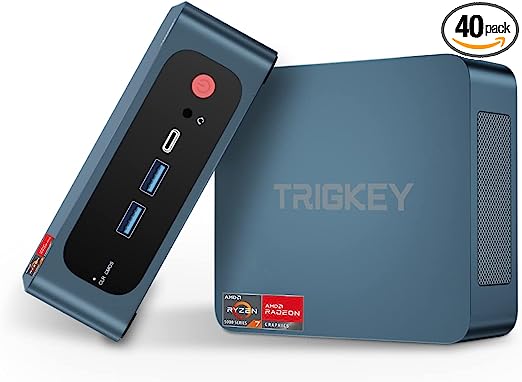 TRIGKEY AMD Ryzen 7 Mini PC 5800H(8 Cores, 16 Threads) 32GB DDR4 1TB M.2 NVME(Max 3000MB/S) SSD Gaming S5 Mini Computer W11 Pro.Micro PC Wi-Fi 6/Bluetooth 5.2/Dual HDMI/USB 3.2