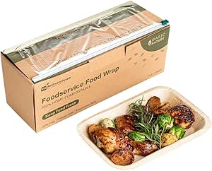 Restaurantware Basic Nature 12" x 2000' Food Wrap 1 Microwavable Cling Wrap - With Built-In Slide Cutter Freezable Clear Plastic Kitchen Food Wrap Durable For Restaurant Cafes And Delis