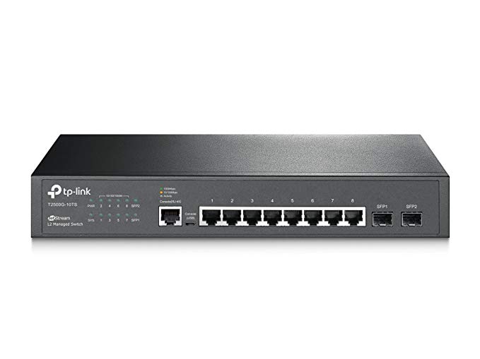 TP-LINK Jetstream 8-Port Gigabit L2 Managed Switch with 2 SFP Slots T2500G-10TS