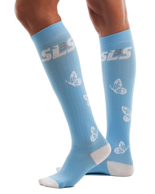 SLS3 Women's True Graduated Butterfly Compression, Performance, Training, Race, Recovery Socks (1 pair)