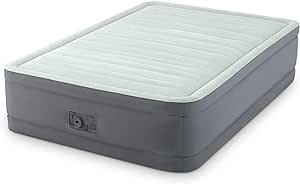 Intex PremAire I Fiber-Tech Elevated Dura Beam Technology Home Air Mattress Bed with Electric Built-in Pump, Full