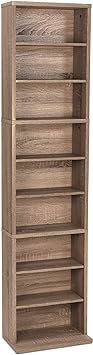 Atlantic Herrin Media Storage Cabinet – Protects & Organizes Prized Music, Movie, Video Games or Memorabilia Collections, PN 74736269 in Weathered Oak