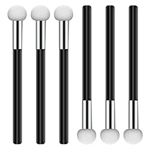 6 Pcs Foundation Sponge Powder Brush Makeup Puff Sponge with Handle Mushroom Makeup Sponges Concealer Sponge Makeup Brush Eye Makeup Applicator Eyeshadow Brushes for Women Girls (Black)