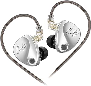 KZ Castor in-Ear Monitor Dual-Dynamic Drivers Headphones with 4 Tuning Switches HiFi Noise Isolation Earphones, Clarity in All Frequency Stereo Sound Earbuds for Audio Engineers, Musicians(White)