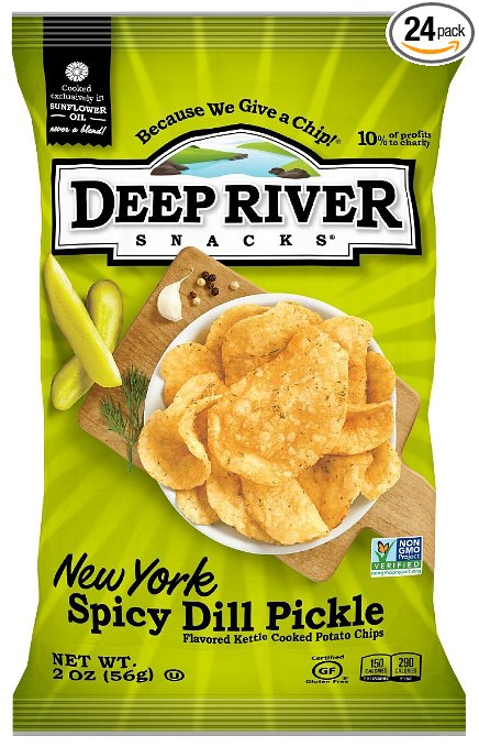 Deep River Snacks Kettle Chips, New York Spicy Dill Pickle, 2-Ounce (Pack of 24)