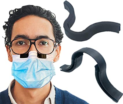 1 x Anti-Fog Nose Clip For Mask - UK Supplier - Prevents Glasses Fogging & Steaming - Smoother Breathing - Increased Face Comfort – Recyclable - Fully Biodegradable – Nose Bridge Strip (Black)