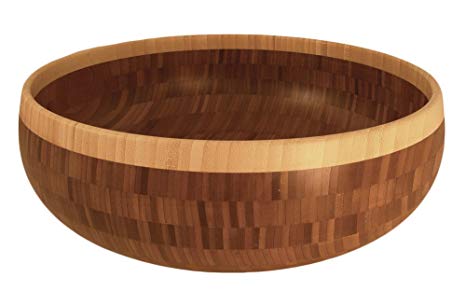 Totally Bamboo Classic Extra-Large Bamboo Serving Bowl, 16" x 16" x 6"