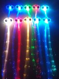 RioRand 6-pack Light-up Fiber Optic Led Hair Lights 14 Strands - Multicolor Flashing Barette - Rainbow Colors Alternating Multicolors - Rave Party Hair Accessories RioRand 6-pack Flashing Barettes