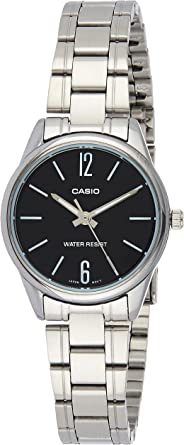 Casio LTP-V005D-1B Women's Stainless Steel Black Dial 3-Hand Analog Dress Watch