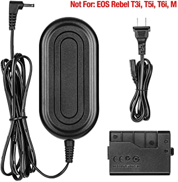 ACK-E10, FlyHi ACK-E10 AC Power Adapter DR-E10 DC Coupler Charger Kit (Replacement for LP-E10) for Canon EOS Rebel T3, T5, T6, T7, T100 Kiss X50, Kiss X70, EOS 1100D, 1200D, 1300D, 2000D, 4000D.