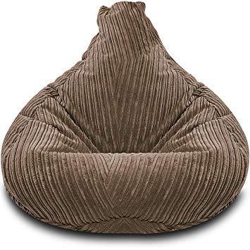 Gilda | Adult Highback – Jumbo Fabric Gaming Chair Lounger Recliner Giant Living Room Beanbag (Dual Zip System) Virgin Beans Ideal Present (Soft & Snugly) 92cm Base x 80cm Back Support (Mocha)