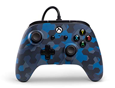 Wired Officially Licensed Controller For Xbox One, S, Xbox One X & Windows 10 - Stealth Blue Camo (Xbox One)