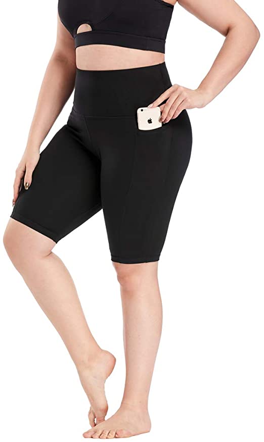YOHOYOHA Plus Size Leggings High Waist Athletic Workout Yoga Pants Pockets Women's Tummy Control Best Thick Long