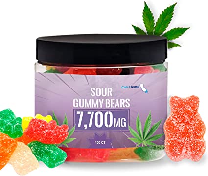 Hemp Gummies for Pain and Anxiety- Natural Hemp - Made in USA - 100 Count 7700 MG High Potency, Sour Gummies for Stress Relief -Tasty & Relaxing Premium Hemp - Rich in Vitamins B, E, Omega 3, 6, 9