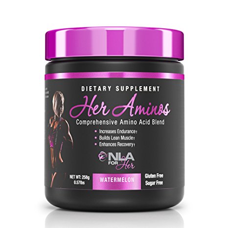 NLA for Her - Her Aminos - Comprehensive Amino Acid Blend - Supports Increased Endurance, Building Lean Muscle, & Enhanced Recovery - Watermelon - 258 Grams