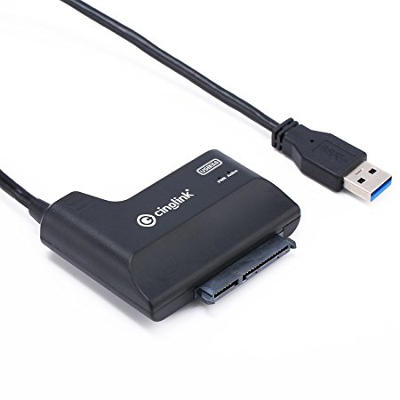 Cinolink® USB 3.0 to SATA Converter Adapter Cable for 2.5 inch/3.5 inch Hard Drive Disk HDD and SSD, With with On/off Switch, Power Adapter included