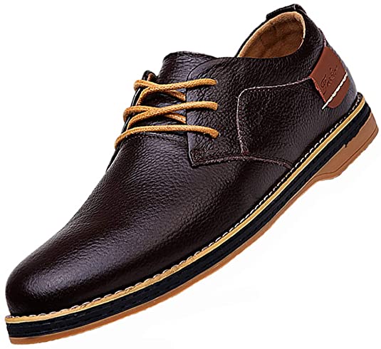 TSIODFO Men's Dress Shoes Black Brown Genuine Cow Leather Oxfords Business Casual Shoes