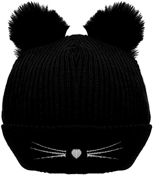 Bellady Women's Hat Cat Ear Crochet Braided Knit Caps