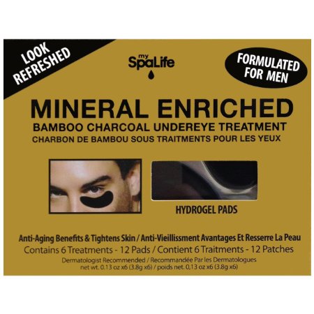Spa Life Mens Mineral Enriched Bamboo and Charcoal Undereye Treatment - 6 Treatments