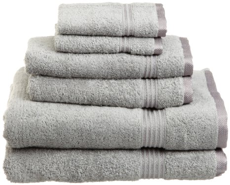 Superior Egyptian Cotton 6-Piece Towel Set Silver