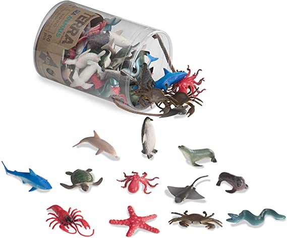 Terra by Battat – Sea Animals – Assorted Miniature Sea Animals, Fish Toys, & Cake Toppers for Kids 3  (60 Pc)