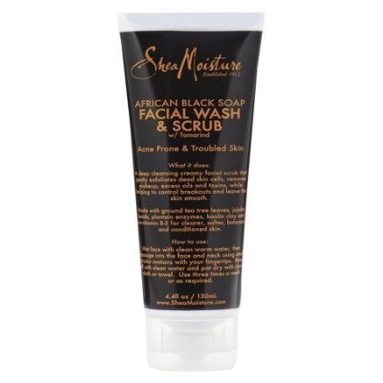 SheaMoisture African Black Soap Problem Skin Facial Wash and Scrub - 4 ounce